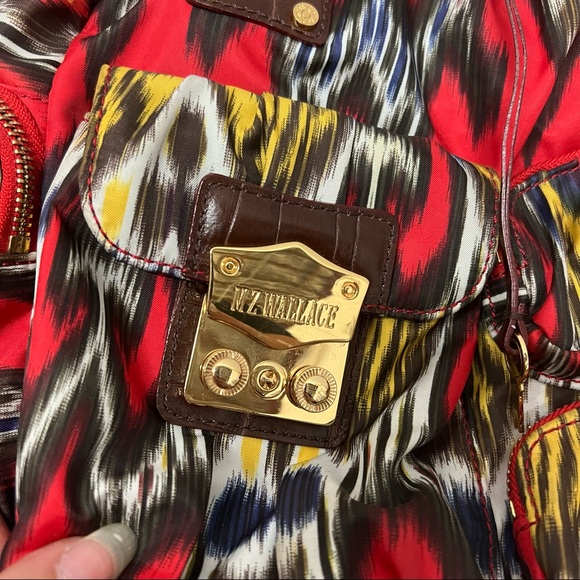 MZ Wallace Clara Ikat Print Red Yellow Handbag - Picture 2 of 9